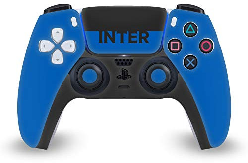 Head Case Designs Officially Licensed Inter Milan Blue and Black Full Logo Vinyl Faceplate Sticker Gaming Skin Decal Cover Compatible With Sony PlayStation 5 PS5 DualSense Controller