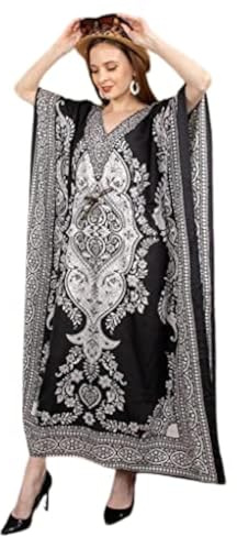 Shah Crafts. Women's Kaftan Dress Long Maxi Night Gown Kimono Caftans Dresses Top Nightdress Plus Size Tunic Kaftans Swimsuit Cover Up Loungewear