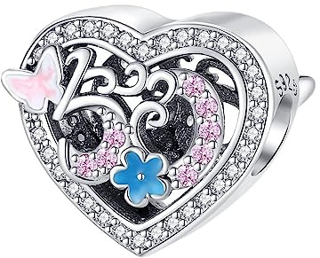 BEEUVIP Kärlekscharm med djurfigurer för armband, 925 silverberlocker, pärlhalsband, mors dag, födelsedag, julklapp, Silver hårspray Silver, Kubisk zirkonia