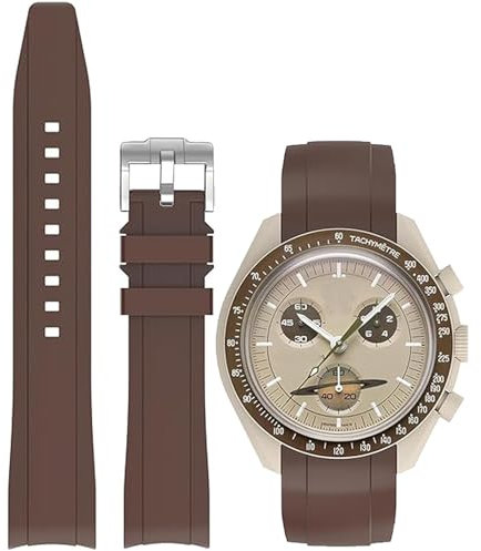 Niziruoup Bracelets pour Montre Omega x Swatch MoonSwatch,Courbe Sans Soudure,Bracelet de Rechange Silicone Caoutchouc 20mm 22mm Bracelets de Remplacement pour Homme Femme
