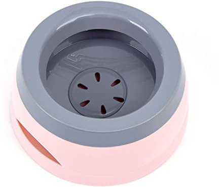 Pet Floating Water Bowl, Anti-Overflow Slow Drinking Dog Bowl, Portable Travel Dog Water Bowl, Anti-Choking Non Spill Pet Water Bowl for Dog Cat Puppy Kitten (Pink)