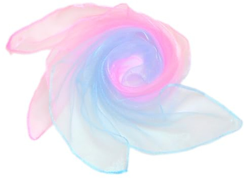 Lot de 20 serviettes de jonglage carrées en mousseline de soie - 60 cm - Bicolores - Performance - Pour jonglerie, danse, jonglerie - Pour jonglage, danse, sensoriel - Rose et bleu