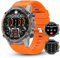 Walkercam Smartwatch Herren mit Telefonfunktion, 1.43 AMOLED Fitnessuhr, 110 Sportmodi,Blutdruck/Herzfrequenz/Sauerstoff/Schlafüberwachung, Outdoor Armbanduhr Schrittzähler für Android iOS, Orange