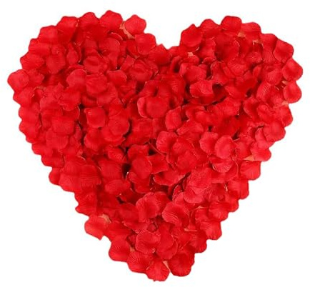 4000 Stück künstliche Rosenblätter, rot, aus Seide, künstliche Rosenblätter, Rosa, für Valentinstag, Vorschlag für Party, Hochzeit, Geburtstag, romantisch, Dekoration