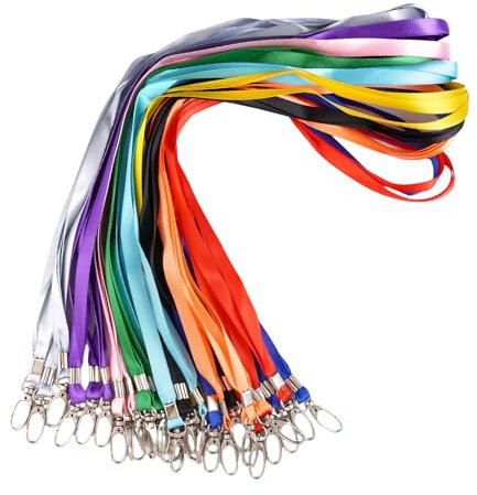 30 Stück Schlüsselbänder zum Umhängen,10 Farben Lanyard Schlüsselband Bunt,45 CM Nylon Lanyards mit Karabiner,Umhängeband Schlüsselband Lang für ID-Karte, Ausweishalter, Schlüssel, Trillerpfeifen