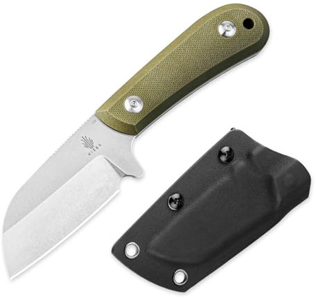 Kizer Deckhand Couteau à Lame Fixe avec Étui, Lame D2 Couteau de Camping Manche G10, Couteaux EDC pour Hommes et Femmes, Couteaux de Camping, Randonnée et Survie en Plein Air 1062M2