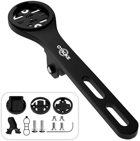 Otauke Bike Computer Mount for Garmin - Out Front Combo Mount for Integrated Handlebar,Cycling Holder Compatible with Garmin Edge, Wahoo, Cateye, Bryton, GoPro Full Range and Bike Light Attachment