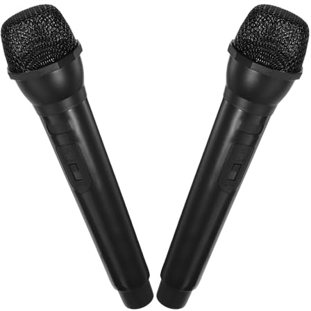 SUPVOX 2 Pièces Microphones Factices pour Garçon Fille Accessoires de Scène Réalistes Plastique Jouets Micro Modèles pour Entraînement Spectacles et Jeux de Rôle
