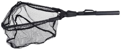 iplusmile Épuisette de Pliable Télescopique Aluminium avec Filet Nylon Portable pour Eau Douce et Salée Adaptée Capture et Relâche de Truites et Bassins