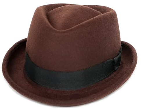 VMDVBNA Klassisk hatt för män, solid, vinter, kortärmad, jazz, hög passform, svart filtmössa för karneval