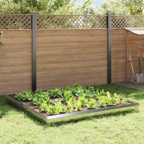 Mokuyary Clôtures Anti-limaces 12 pièce Argent Acier galvanisé, Bordure de Jardin pour Terrasses, Arrière-Cours