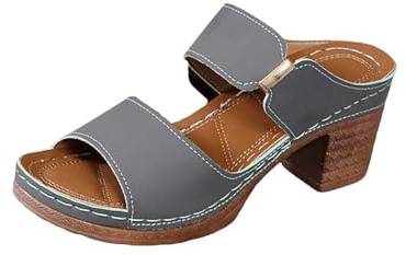 Genérico Sandalias Deportivas Mujer Cuña De Playa con Tacón Aguja para Mujer Zapatillas Casuales Huecas Zapatos Aguja Cómodas Verano Ortopedicos Antideslizantes Zuecos Esparto Cuñas Comodas Grey 36