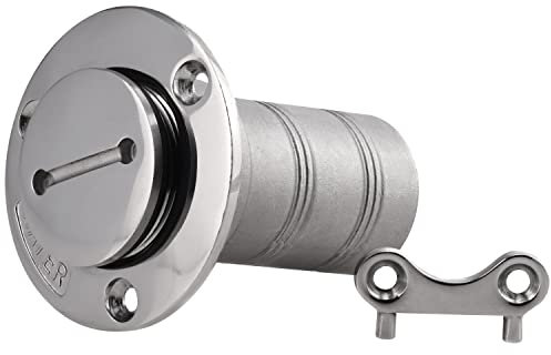 FASTON® Tankeinfüllstutzen für Wasser 38 mm Edelstahl A4 V4A (1 Stück) Tankstutzen Wassertank Boot Tankdeckel Einfüllstutzen Tankverschluss Tankeinfüllstutzen