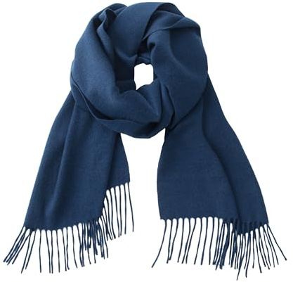 CALVIN & OLIVIA Super Soft Cashmere-Like Touch Lightweight Scarf – Cozy Winter Accessory & Perfect Holiday Gift for Men & Women - Dark Navy