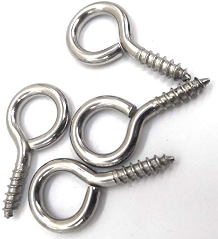 Lumaid 100pcs 17mm petite vis à œil crochets vis à œillet auto-taraudeuses pour le bois, bouteilles supérieures en liège, bijoux de bricolage, acier au carbone avec nickelé