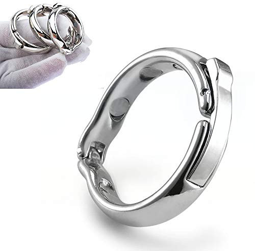 ChicLSQ 4 Größe Penis Vorhaut Ring Metall Zurückhalte mit 6 Magneten Magnetverschluss Verstellbarer Eichelring Penisring für Männer die Behandlung von Vorhaut mit Magnet-Therapie (L (27-30mm))