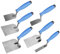 Toolty Stainless Steel Stucco Trowel, Wall Putty Trowel, Plastering Trowel, Finishing Trowel - 50, 60, 80, 100, 120, 30x110mm - for Brickwork and Plastering - Rubber Handle - DIY - TLTY-S012