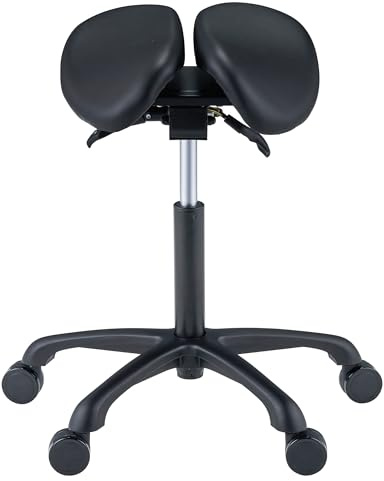 Master Massage Berkeley Saddle Stool with Black Aluminum Base