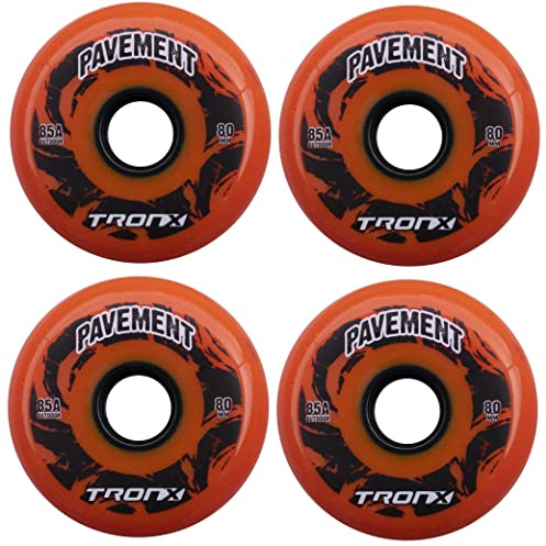 TronX Outdoor Asphalt Pavement 85A Inline Roller Hockey Wheels 4 Pack (72mm)