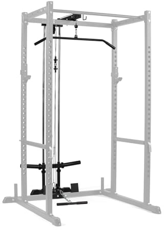 Titan Fitness T-2 Series 83 LAT Pulldown and Low Row Attachment, Plate-Loaded 300 LB Capacity, Space Saving Rack Mounted LAT Pulley Tower, Includes LAT Pulldown and Low-Row Handle