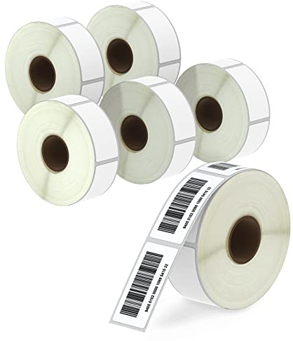 BETCKEY - 25mm x 76mm(1 in x 3 in) Perforadas Etiquetas Térmicas para Código de Barras y Dirección Compatible con impresoras Zebra y otras [6 Rollen/3120 Etiquetas]