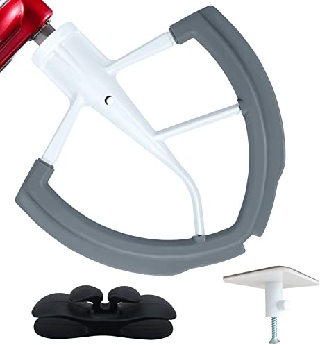 Frusta piatta per KitchenAid Accessorio, Agitatore a bordo flessibile per KitchenAid, accessori per miscelatore verticale con testa inclinata da 4.5-5 Qt (5-8 Qt)