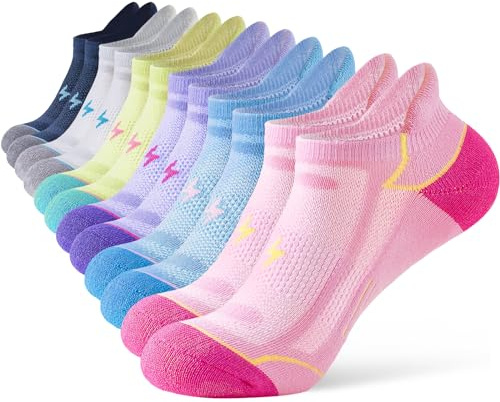 Niorasen 6 Pares Calcetines Tobilleros Mujer 39-42 35-38, Transpirables Antiampollas, Acolchados de Algodón para Correr Yoga Viajes