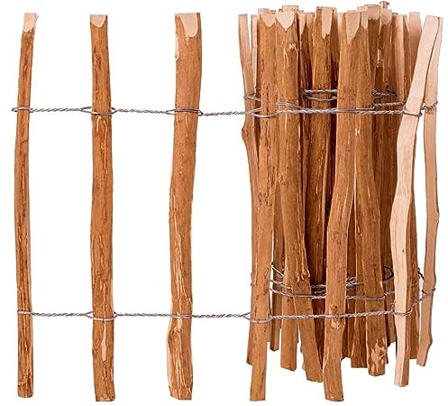 ZEYUAN Staccionata in Legno di Nocciolo 60x500 cm,Staccionata,Steccato per Aiuole,Giardino e Orto,Staccionata per Giardino-43136
