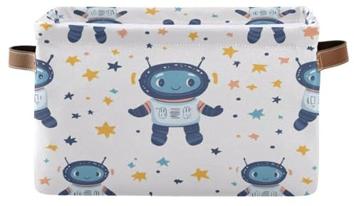 Grckit Cute Robot Storage Baskets Foldable Fabric Baskets Large Storage Bins for Organizing Shelves Closet Home, Decorate Your Rooms