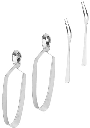 ABOOFAN 4 Stück Schneckenzangen aus Edelstahl Hitzebeständig Praktische Schneckengabel für Schneckenessen Am Heimischen Esstisch Silber