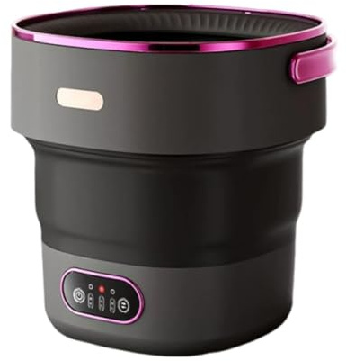 HGTRH Machine A Laver Pliable, Machine A Laver Portable avec Essorage Sèche-Linge Minuterie à 3 Vitesses 13 L Imite Le Lavage à La Main pour sous-vêtements Black and Purple