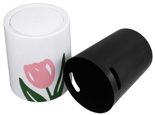 jojofuny Cubo de Basura Doméstico de 8L con Tapa Oscilante Cubo de Residuos de Plástico para Cocina y Hogar Contenedor Compacto para Interiores Elegante y Funcional