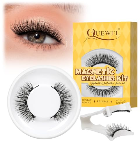 Ciglia Finte Magnetiche riutilizzabili con applicatore, non c'è bisogno di colla Ciglia Magnetiche Naturali, per facile da indossare e rimuovere (Style A)
