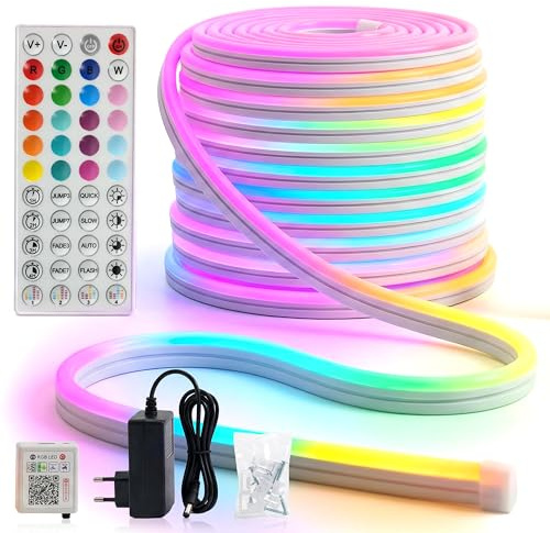 Generico Striscia LED RGB 5 Metri con Telecomando e Bluetooth, Luce Ambiente Multicolore