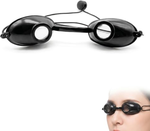 DBCEJF Gafas de Protección Láser y Solarium, Gafas Depilación Láser con Protección UV e Infrarrojos, Gafas de Seguridad de Silicona Ergonómicas con Banda Ajustable para Cabina Rayos UVA, Negro