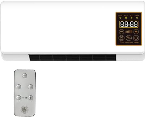 Ventilador De Pared Con Control Remoto,Portátil Climafy con Control Remoto,Aire Acondicionado De Pared Reversible Split,Sin Unidad Exterior,Temperatura Constante Inteligente, Para Hogar O Oficina (C)