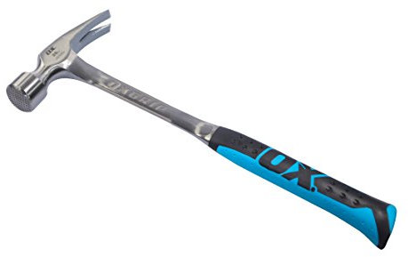 OX 28 oz Framing Hammer - Milled Face, Anti-Vibration Rubber Grip Handle