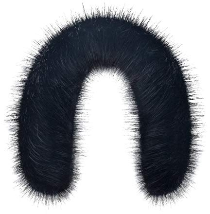 Futrzane Classic Fourrure pour Capuche - Col Amovible - Echarpe Fausse Fourrure (L, Noir Classic)