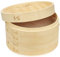 10 Inch Handmade Bamboo Steamer, 2 Tiers & Lid, Premium Bamboo Steam Basket, Healthy Cooking for Vegetables, Dim Sum Dumplings, Buns, Chicken Fish & Meat