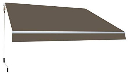 Toldo Exterior Enrollable 3x2 Topo Poliéster – Lona Protección Solar UV - Estructura de Aluminio – Regulable en Inclinación – Manivela Incluida – Completo Manual Retráctil Terraza Jardín Balcón