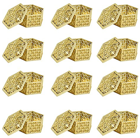 Tomotato Scatola di Caramelle, Elegante Contenitore in Plastica con Design Unico, Forma Esagonale e Quadrata, Per Feste, Regali e Organizzazione Dolci