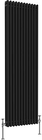 NRG 1800 x 560mm Black Radiator Traditional 3 Column Vertical Central Heating Cast Iron Rads