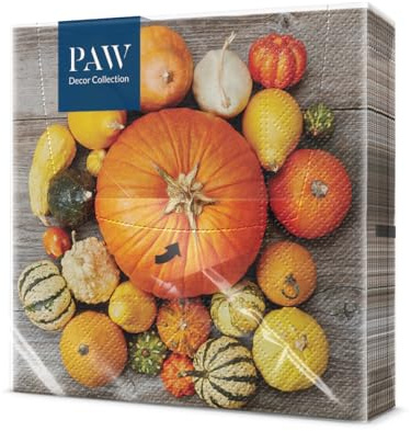 3-lagers Halloween-tema decoupage servietter pappersservetter servetter 33 cm x 33 cm - förpackning med 20 (pumpa-komposition)