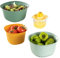 Viwares Schüssel Set mit 2x Rührschüssel, 1x Sieb-Schüssel & 1x Zitruspresse - Kunststoff Rührschüssel Set für Salat, Chips & Aufbewahrung – Plastik Salatschüssel & Mixing Bowl Kitchen Set