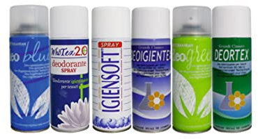 HOME PRO Rampi Multipack Deodorante Tessuti Spray Igienizzante Abiti Profumo per Ambiente Abiti Tende Divani Cassetti Armadi Speciale Lavanderie Idea Regalo 6x400ml