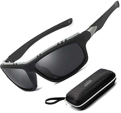 Perfectmiaoxuan Sports Sunglasses for Men and Women Polarized Lens for Driving Fishing Hiking Eyewear Wrap Around UV400 Protection