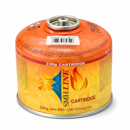 SMH LINE® 4 x 500 g butan skruvpatron universalgänga 7/16 gaspatroner ventilpatron EN 417 gänga ventil bunsbrännare propan mix campingkök gasspis gasvärme lödbrännare