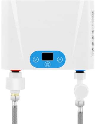 Elektrisk genomströmningsvärmare på 220 V, 5 500 W, elektrisk varmvattenberedare med digital skärm, utan tank, varmvattenberedare för diskbänk, kök, handfat