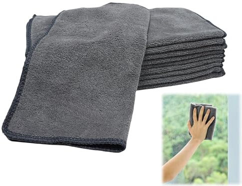 KUEEA Bayetas Microfibra Cocina 10 Unidades – Paños Lavables y Sin Pelusa 25x25 cm, Secado Rápido y Alta Absorción para Platos, Cristales y Coche