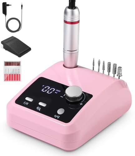 Cortador de uñas eléctrico de 45000 rpm para uñas de gel, lima de uñas 6 en
